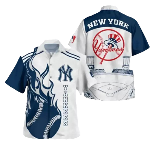 New York Team Yankeess Stadium Hawaiian Shirt, MLB Hawaiian Shirt Moonbestprint