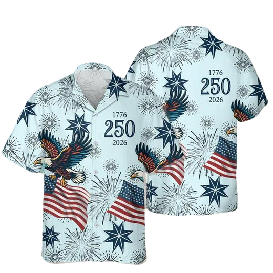 Personalized USA 250 Anniversary Eagle 1776-2026 Hawaii Shirt, 250th Anniversary Shirt, 250th Anniversary Gift Moonbestprint