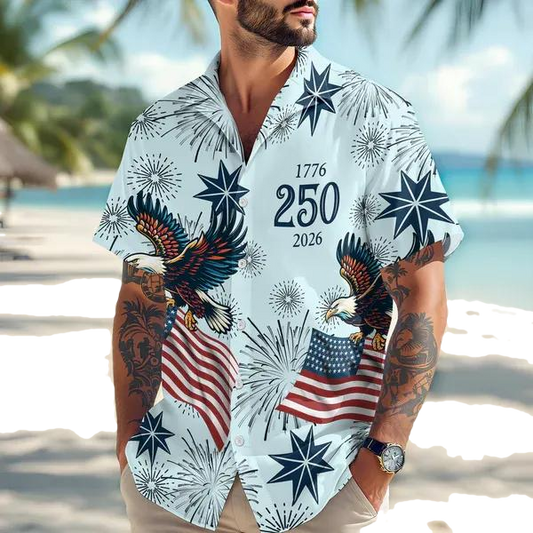 Personalized USA 250 Anniversary Eagle 1776-2026 Hawaii Shirt, 250th Anniversary Shirt, 250th Anniversary Gift Moonbestprint