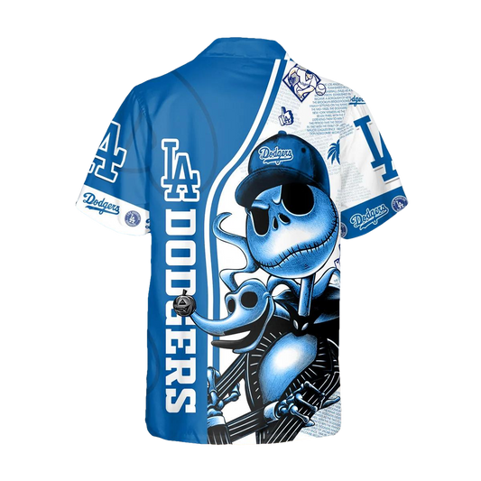 Jack Skeleton Los Angeles Dodgers Hawaiian Shirt, Dodgers Aloha Shirt, MLB Hawaiian Shirt Moonbestprint