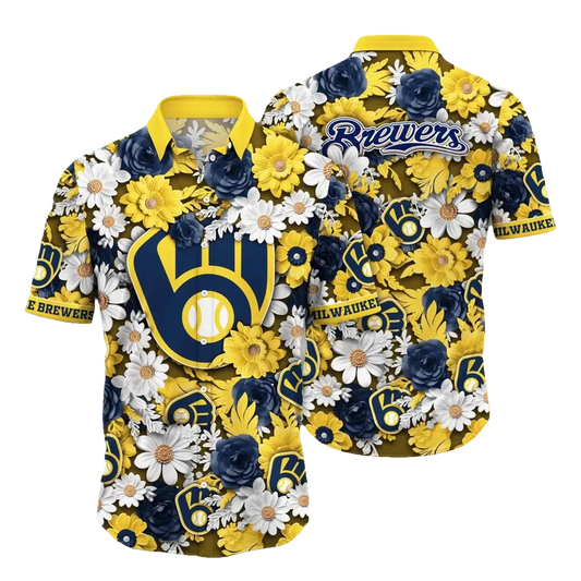 Milwaukee Brewers MLB Flower Aloha Hawaiian Shirt 10, MLB Hawaiian Shirt Moonbestprint