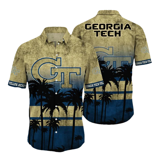 Georgia Tech Yellow Jackets Aloha Hawaiian Shirt, NCAA Hawaiian Shirt Moonbestprint