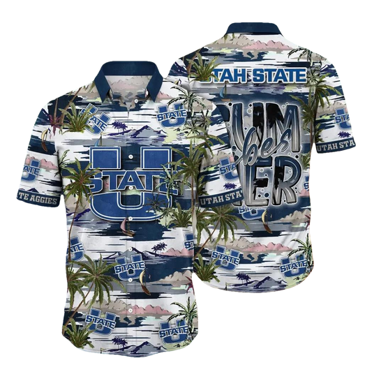Utah State Aggies NCAA Flower Aloha Hawaiian Shirt 8, NCAA Hawaiian Shirt Moonbestprint