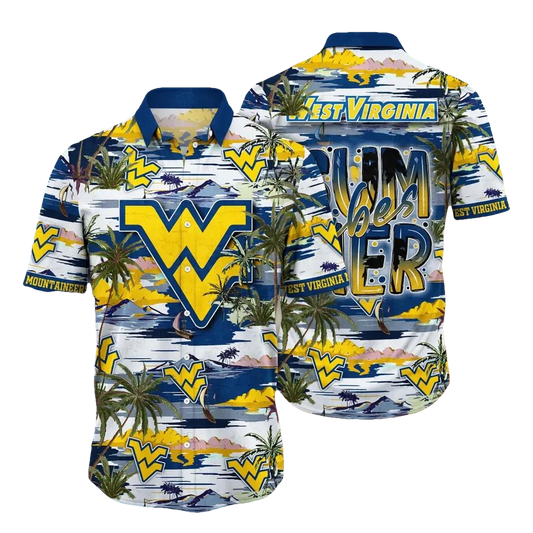 West Virginia Mountaineers NCAA Flower Aloha Hawaiian Shirt 7, NCAA Hawaiian Shirt Moonbestprint