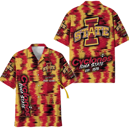 Iowa State Cyclones Aloha Hawaiian Shirt Custom Your Name, NCAA Hawaiian Shirt Moonbestprint