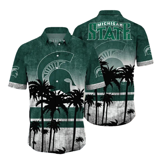 Michigan State Spartans Aloha Hawaiian Shirt, NCAA Hawaiian Shirt Moonbestprint