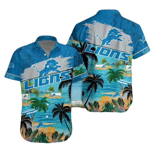 Detroit Lions Aloha Shirt, NFL Hawaiian Shirt Moonbestprint