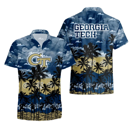 Georgia Tech Yellow Jackets Hawaiian Shirt Trending Summer, NCAA Hawaiian Shirt Moonbestprint