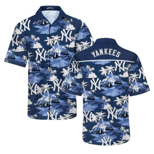MLB New York Yankees Hawaiian Shirt, MLB Aloha Shirt For Men Moonbestprint