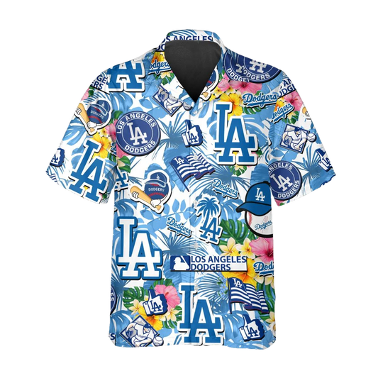 Pattern Los Angeles Dodgers Hawaiian Shirt, Dodgers Aloha Shirt Moonbestprint