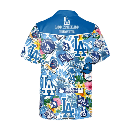 Pattern Los Angeles Dodgers Hawaiian Shirt, Dodgers Aloha Shirt Moonbestprint