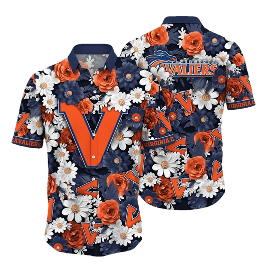 Virginia Cavaliers NCAA Flower Aloha Hawaiian Shirt 9, NCAA Hawaiian Shirt Moonbestprint