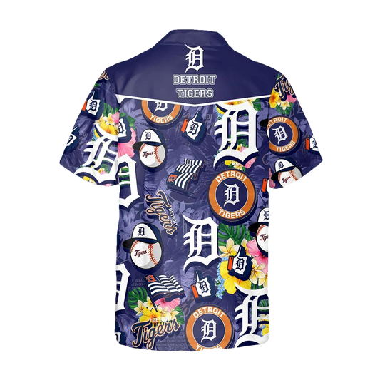 Pattern Detroit Tigers Hawaiian Shirt, Detroit Tigers Aloha Shirt Moonbestprint