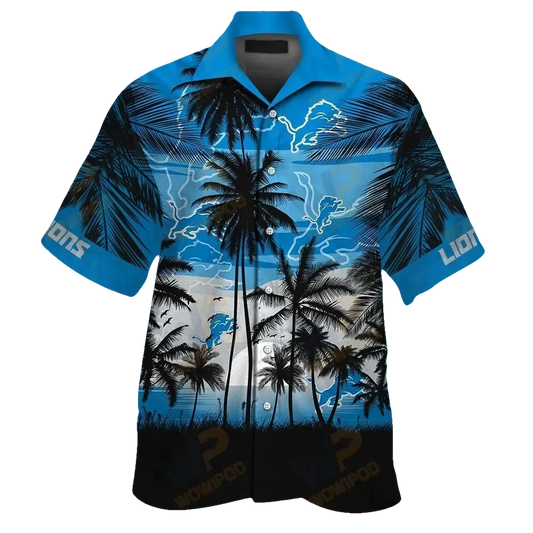 Nfl Detroit Lions Tropical Hawaiian Shirt, NFL Hawaiian Shirt Moonbestprint