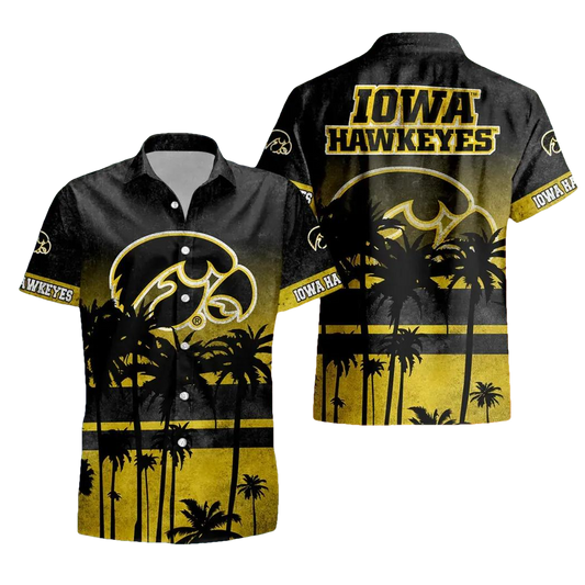 Iowa Hawkeyes Aloha Hawaiian Shirt, NCAA Hawaiian Shirt Moonbestprint