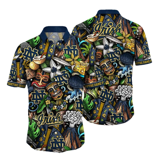 Notre Dame Fighting Irish NCAA Flower Aloha Hawaiian Shirt 5, NCAA Hawaiian Shirt Moonbestprint