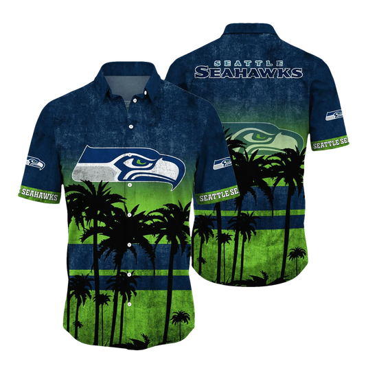 Seattle Seahawks Hawaii Shirt Short Style Hot Trending Summer, NFL Hawaiian Shirt Moonbestprint