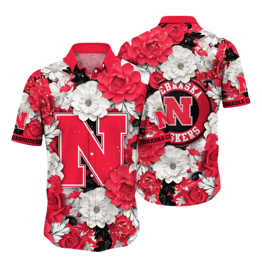 Nebraska Cornhuskers NCAA Hawaiian Shirt, NCAA Hawaiian Shirt Moonbestprint