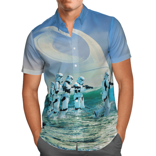 Stormtroopers On Beach Hawaii Shirt - Moonbestprint