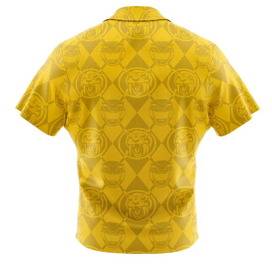 Yellow Ranger Pattern Power Rangers Hawaiian Shirt - Moonbestprint