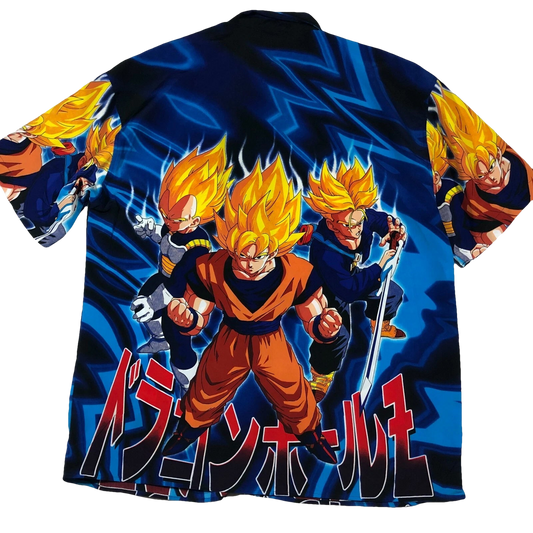 Vintage Dragon Ball Z Goku Vegeta and Trunks Hawaiian Shirt - Moonbestprint