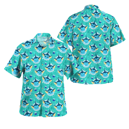 Vaporeon Pokemon Hawaiian Shirt - Moonbestprint