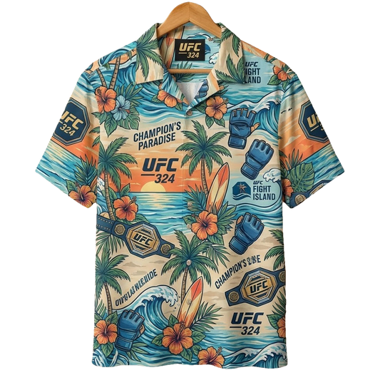 UFC 324 Fight Island Champion’s Paradise Hawaiian Shirt - Moonbestprint