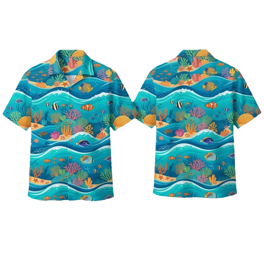Tropical Reef Summer Vacation Under The Sea Hawaiian Shirt - Moonbestprint