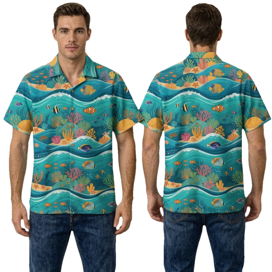 Tropical Reef Summer Vacation Under The Sea Hawaiian Shirt - Moonbestprint