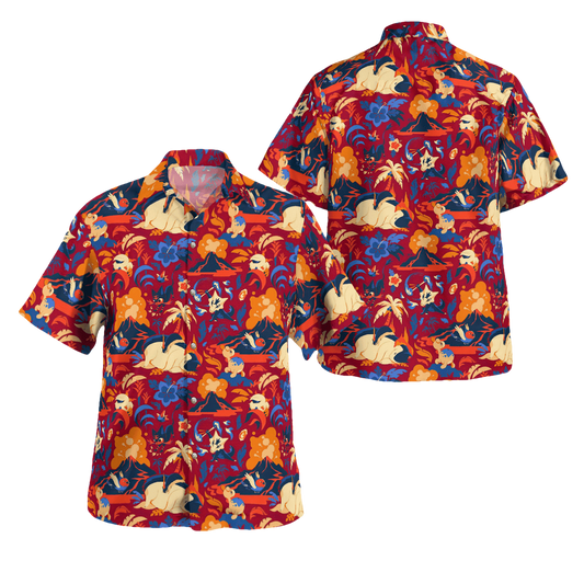 Tropical Red Pokemon Hawaiian Shirt - Moonbestprint
