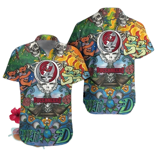 Tampa Bay Buccaneers Grateful Dead Hawaiian Shirt - Moonbestprint