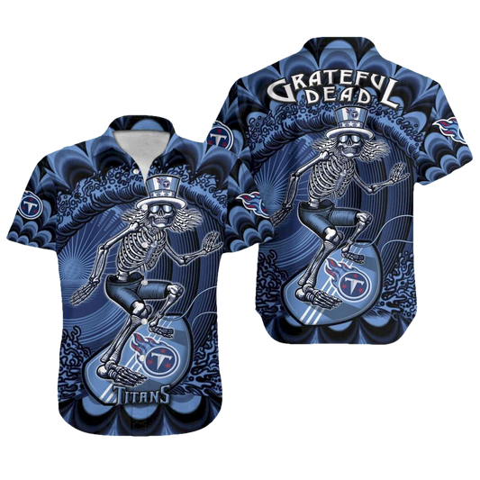 Tennessee Titans Grateful Dead Hawaiian Shirt - Moonbestprint