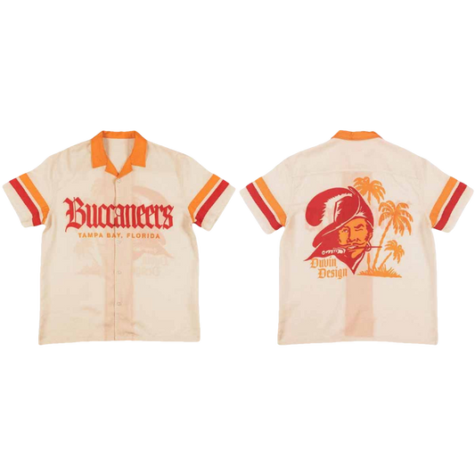 Tampa Bay Buccaneers Cream Cabana Aloha Hawaiian Shirt - Moonbestprint