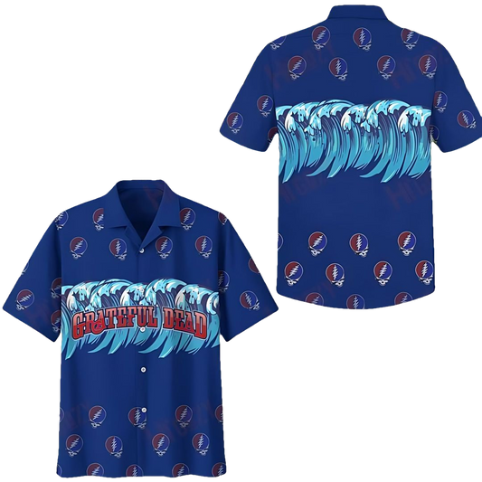 Sunrug Grateful Dead Blue Hawaiian Shirt - Moonbestprint