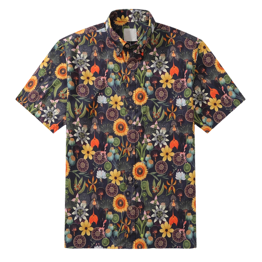 Sunflower Serenity Floral Hawaiian Shirt - Moonbestprint