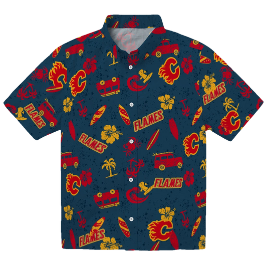 Calgary Flames Hawaiian Shirt - Beach Vibe - Moonbestprint