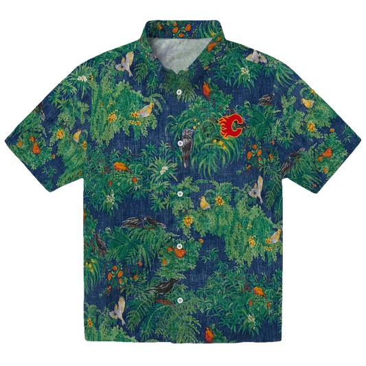 Calgary Flames Hawaiian Shirt - Bird Canopy - Moonbestprint