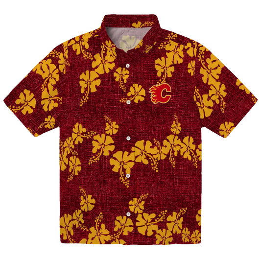Calgary Flames Hawaiian Shirt - 50th State Flower - Moonbestprint