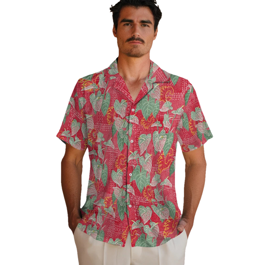 Calgary Flames Hawaiian Shirt - Anthurium Overlay - Moonbestprint