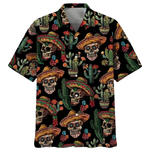 Cactus Skull Hawaiian Shirt - Moonbestprint