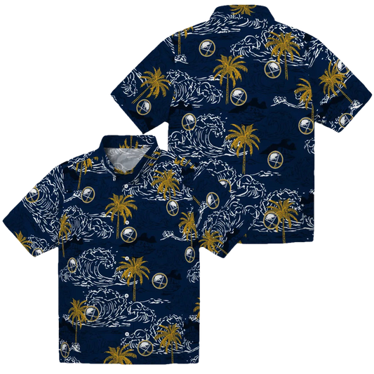 Buffalo Sabres Hawaiian Shirt - Wave Palm - Moonbestprint