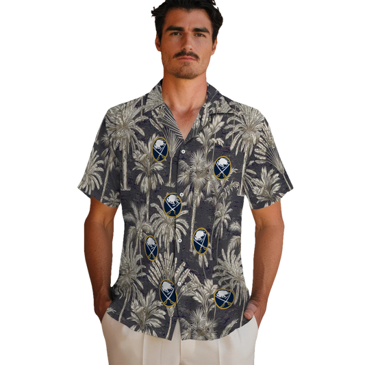 Buffalo Sabres Hawaiian Shirt - Vintage Palm Tree - Moonbestprint