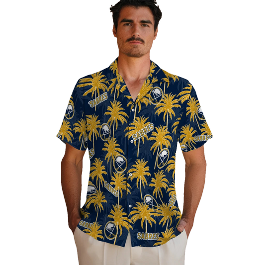 Buffalo Sabres Hawaiian Shirt - Palm Tree Motif - Moonbestprint