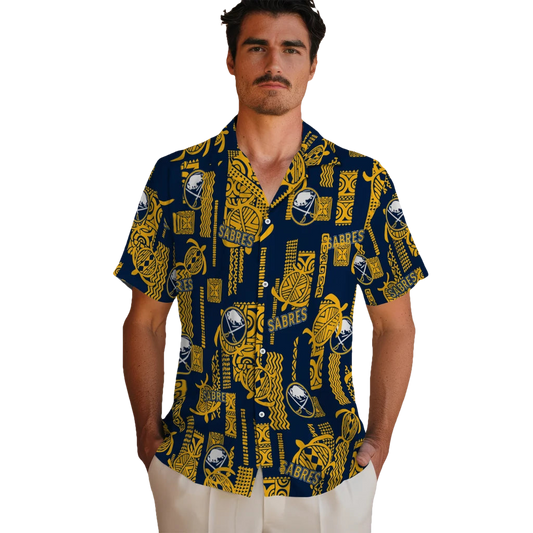 Buffalo Sabres Hawaiian Shirt - Turtle Lines - Moonbestprint