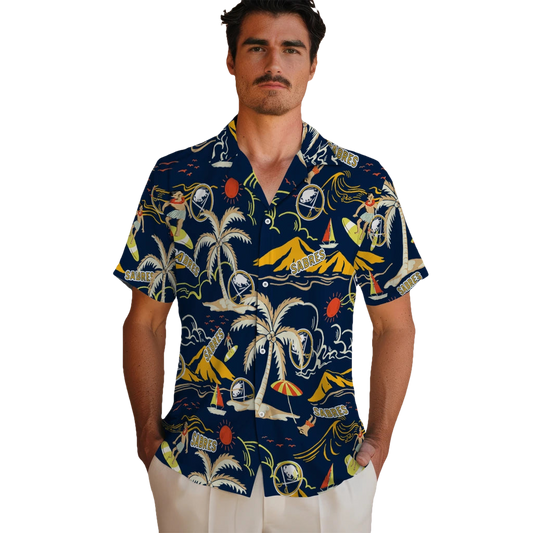 Buffalo Sabres Hawaiian Shirt - Palm Tree Island - Moonbestprint