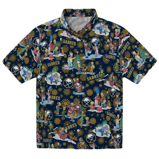 Buffalo Sabres Hawaiian Shirt - Simpsons Christmas - Moonbestprint
