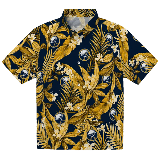 Buffalo Sabres Hawaiian Shirt - Palm Leaves - Moonbestprint