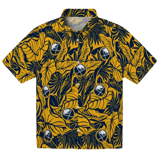 Buffalo Sabres Hawaiian Shirt - Monstera Layer - Moonbestprint