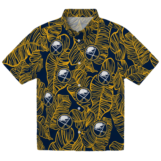 Buffalo Sabres Hawaiian Shirt - Leaf Outline - Moonbestprint