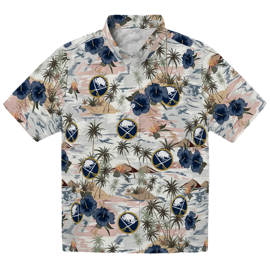 Buffalo Sabres Hawaiian Shirt - Hibiscus Seaside - Moonbestprint